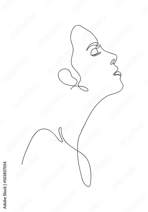 Continuous Line Naked Woman Or One Line Drawing On White Isolated Background Fashion Concept