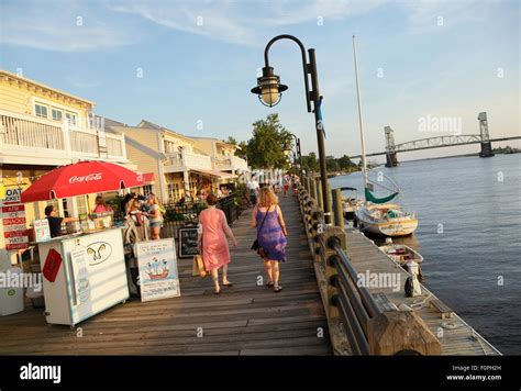 Riverwalk At Sunset Cape Fear River Wilmington North Carolina Usa