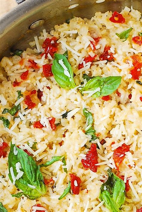 I used dried sundried tomatoes and even though i soaked them for a while first. Parmesan, Sun-Dried Tomato, and Basil Rice - Julia's Album