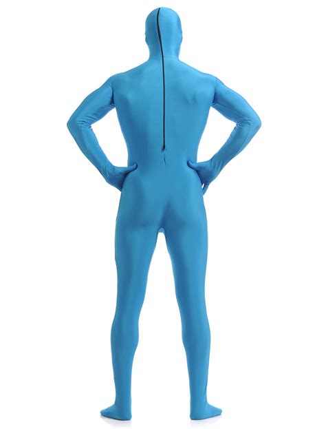 Blue Zentai Suit Adults Morph Suit Full Body Lycra Spandex Bodysuit For Men