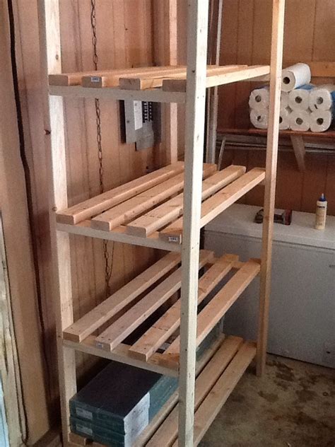 My 2x4 Storage Shelves Altered From Ann Whites Plan To Accommodate