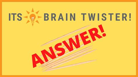 Its A Brain Twister April 1 Answer Youtube