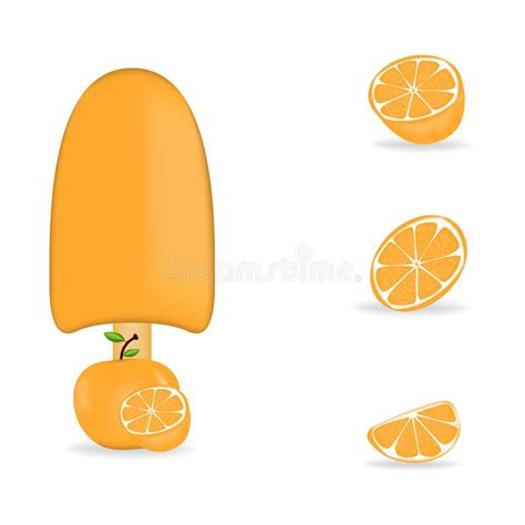 Vector Illustration Of Colorful Fresh Orange Ice Cream Stock Vector