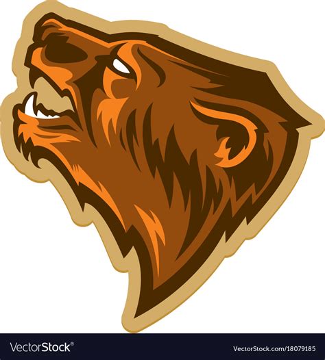 Grizzly Bear Head Logo Royalty Free Vector Image