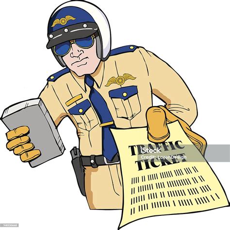 Police Officer Giving Traffic Ticket Stock Illustration Download
