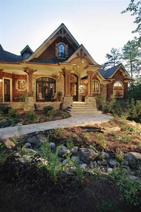 Exterior Cottage Mediterranean Style House Plans Craftsman One Story