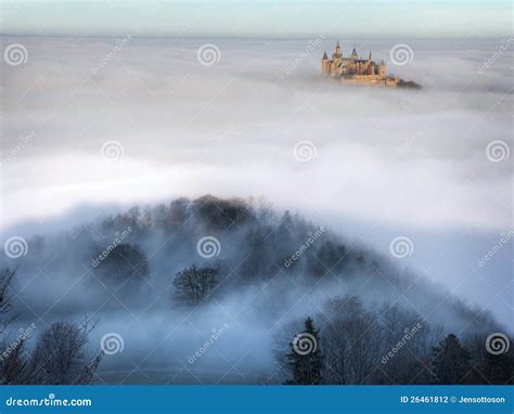 Castle Hohenzollern Over The Clouds Stock Photo Image Of Sunrise