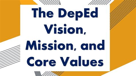 The Deped Vision Mission And Core Values Youtube