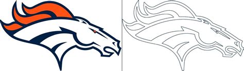 Broncos logo coloring page | Broncos logo, Denver broncos logo