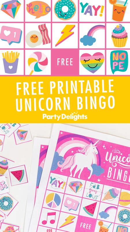 Free Printable Unicorn Bingo Girls Birthday Party Games Unicorn