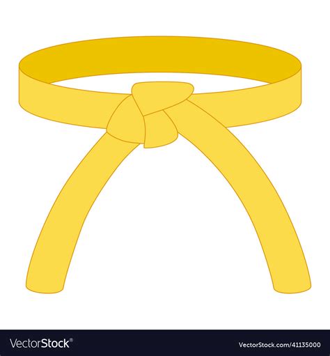 Karate Belt Yellow Color Isolated On White Vector Image