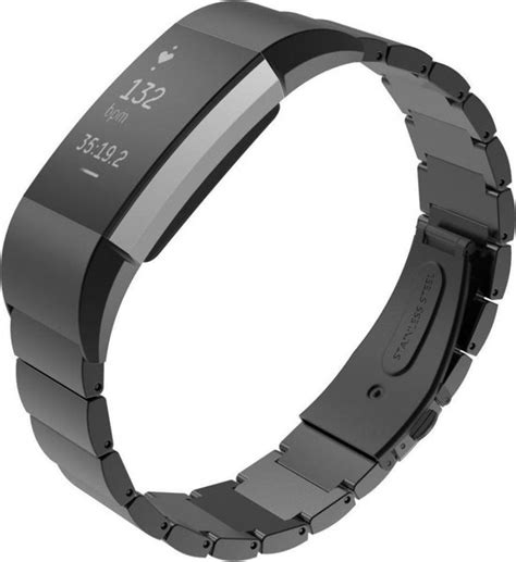 Metalen Armband Voor Fitbit Charge 2 Zwart