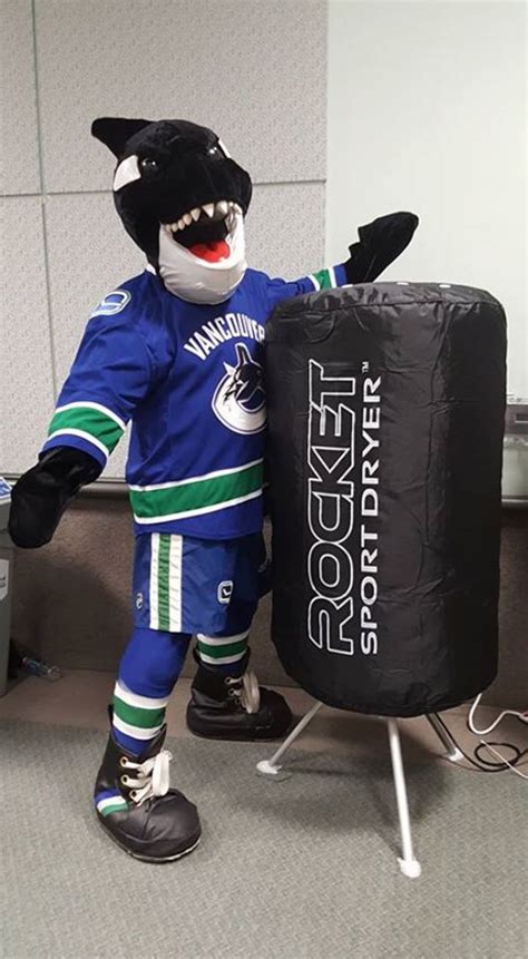 get to know your nhl mascots meet vancouver canucks fin canucksfin rocket sport products