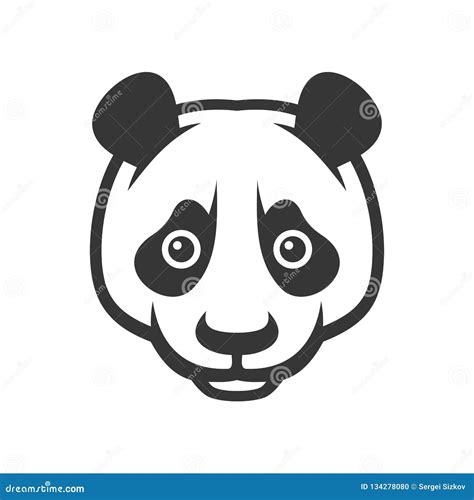 Panda Logo Icon On White Background Vector Stock Vector Illustration