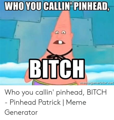 You Callin Pinhead Who Bitch Memegeneratornet Who You Callin Pinhead
