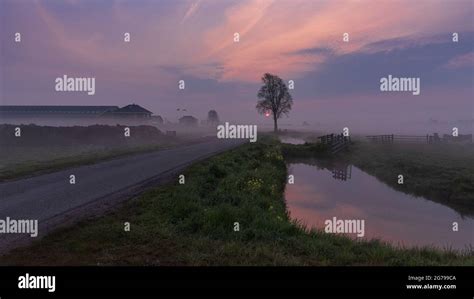 Impressions Of A Spring Hike At Sunrise And Fog In South Holland In The