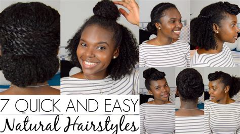 7 Quick And Easy Hairstyles For Natural Hair Youtube