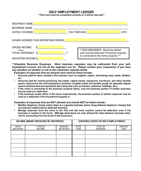 This person says that he is self employed and pays his own tax and ni. FREE 11+ Sample Self-Employment Forms in PDF | Word | Excel