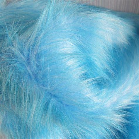 Blue Long Pile Faux Fur Fabric Luxury Faux Fur 19 Etsy Canada