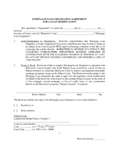 For a struggling homeowner who wants to keep their property, a loan modification is frequently the only way to do so. 18 Printable mortgage agreement pdf Forms and Templates ...