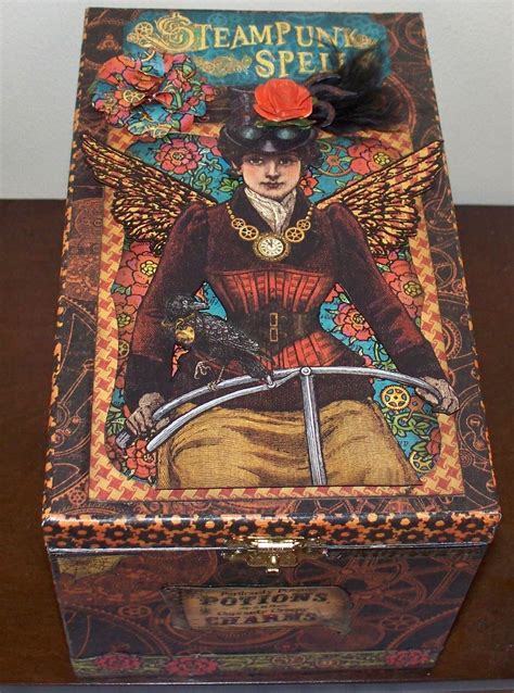 I Altered A Cigar Box With Graphic 45 Steampunk Spells Paper Cigar Box