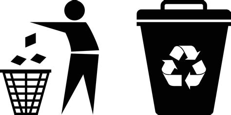 Rubbish Trash Recycle Bin Icon Set 4264039 Vector Art At Vecteezy