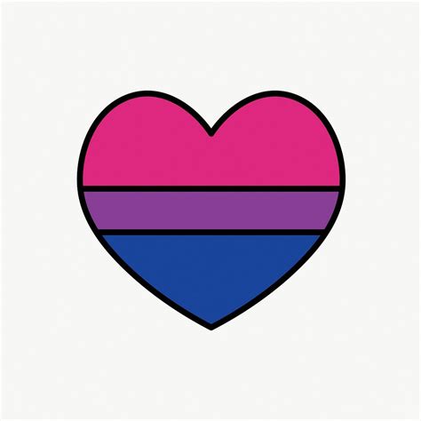 Bisexual Flag Heart Icon Line Premium Vector Rawpixel