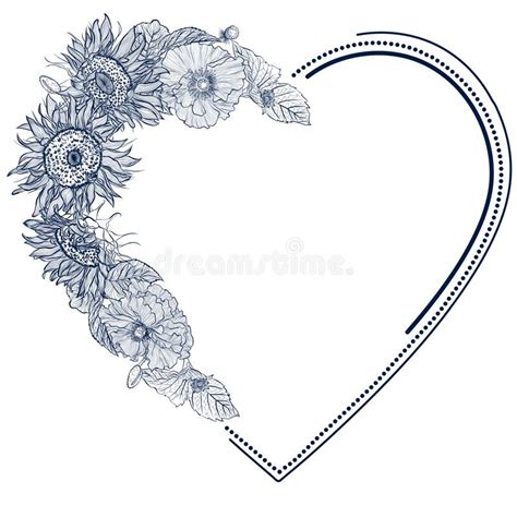 Download Sunflower heart frame stock vector. Illustration of bright ...