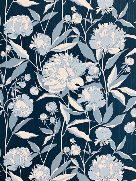 Vintage Wallpapers Online Shop 1980s Blue Floral Wallpaper