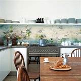 You can tuck it here's a close up of anita's backsplash. Blue Watercolour Kitchen Backsplash Designer Wallpaper By ...