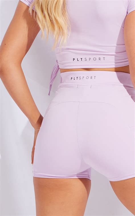 Plt Lilac Sport Panelled Booty Shorts Prettylittlething