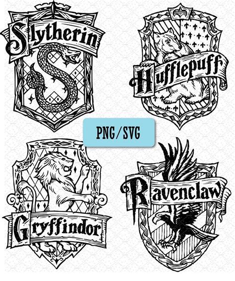 PRINT File Hogwarts Houses Png Hogwarts Houses Svg | Etsy
