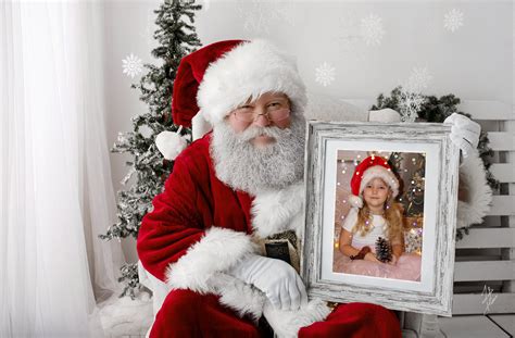 Santa Photoshop Template And Png Holding Portrait Frame Etsy
