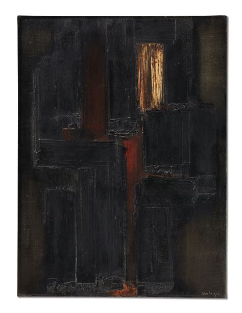 Pierre Soulages Né En 1919 Peinture 81 X 60 Cm 17 Juillet 1955