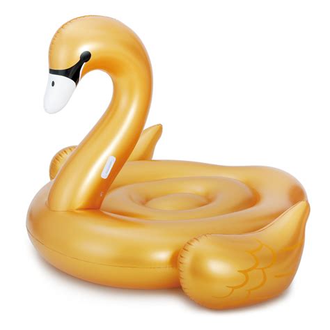 Summer Waves Large Golden Giant Ride On Swan Inflatable Swimming Pool