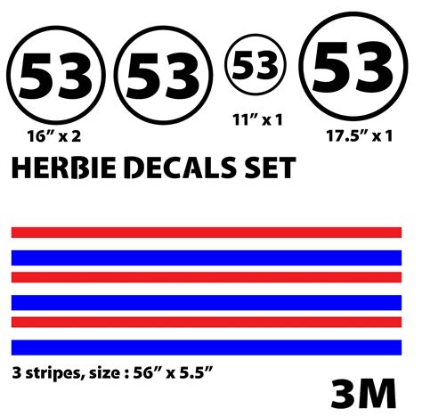Herbie Love Bug Decals Stickers Vinyl Wv 53 Herbie Vehicle Graphics Kit