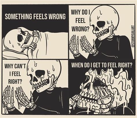 Skeleton Comics Rebecca Stormygail Art Feelings Memes Mood Pics