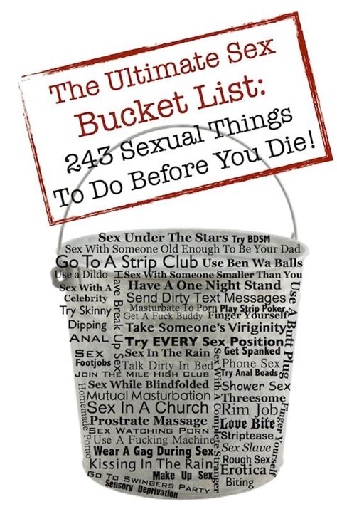 Make A Sex Bucket List