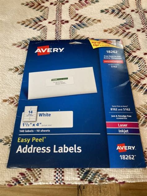 Avery Easy Peel White Address Labels 18262 25cm 08cm X 10cm For