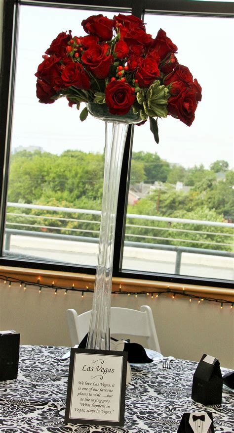 Tall Glass Vase Wedding Centerpiece With Red Roses And Greenery Glass Vase Wedding