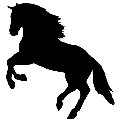 Jumping Horse Silhouette Facing Left Side View Free Vector Icons
