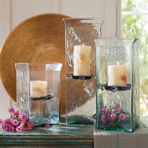 Love these hurricane candle holders, very beautiful and can easily be decorated for seasonal changes. Blown Glass Hurricane | Robert Redford's Sundance Catalog ...