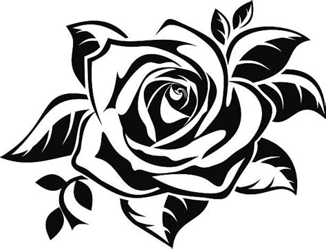 Royalty Free Black And White Rose Clip Art Vector Images