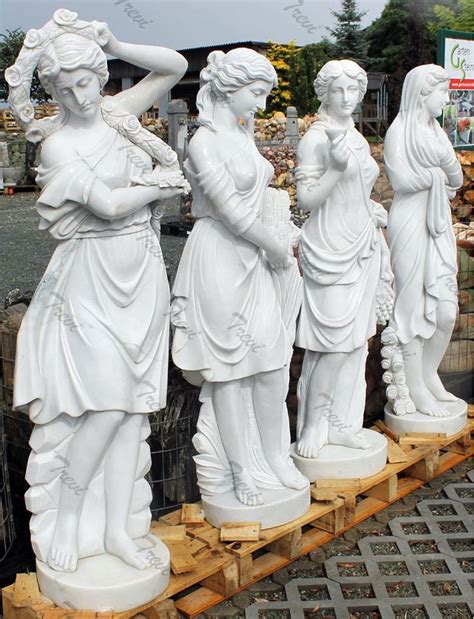 Famous White Marble Garden Statues Four Season Goddess Set For Sale Tmc