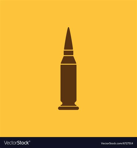 The Bullet Icon Weapon Symbol Flat Royalty Free Vector Image