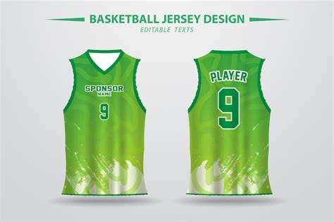 Premium Vector Green And White Basketball Jersey Design For
