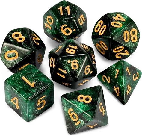 Amazon Com Ciaraq Dnd Polyhedral Dice Set With A Black Dice Bag For D D Rpg Mtg Role Playing