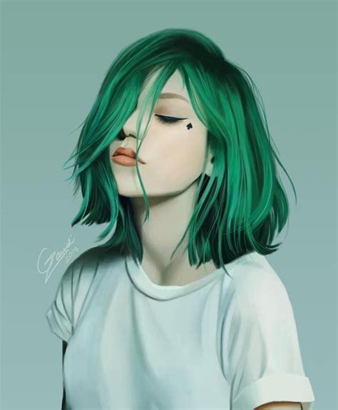 Spade By 4thwinter On Deviantart Green Hair Girl Green Hair Girl