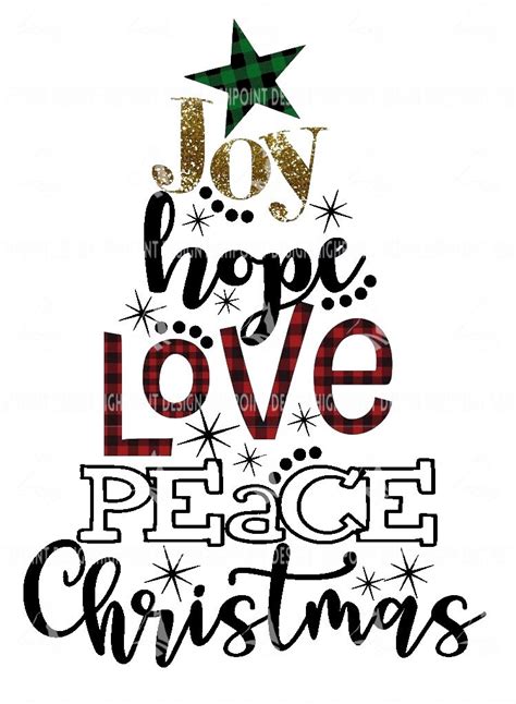 Joy Hope Love Peace Christmas Png Digital Etsy