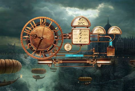 Steampunk Clocks Wallpaper Draw Super
